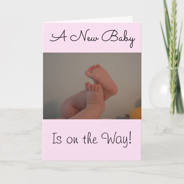 Carte Nouvelle Bébé Fille en Route Félicitations (Devant)