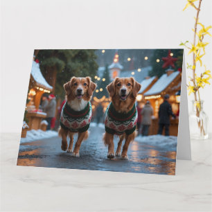 Carte Nouvelle-Écosse Canard Toller Noël Fête de neige