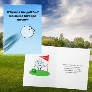 Carte Nouvelle Emploi Humour Sifflement Balle de Golf Fé