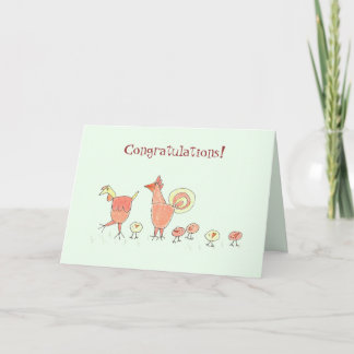 Carte Nouvelle famille de poulet de bébé