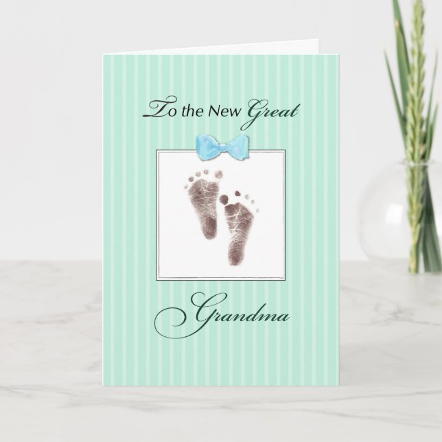 Carte Nouvelle Grande grand-mère de grand-fils Green Foo (Devant)