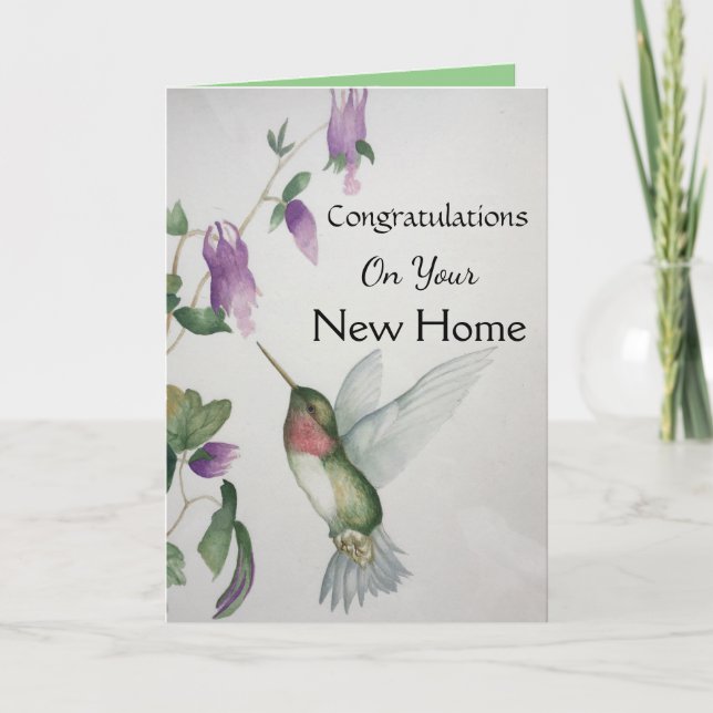 Carte Nouvelle maison Félicitations Happy Hummingbird (Devant)