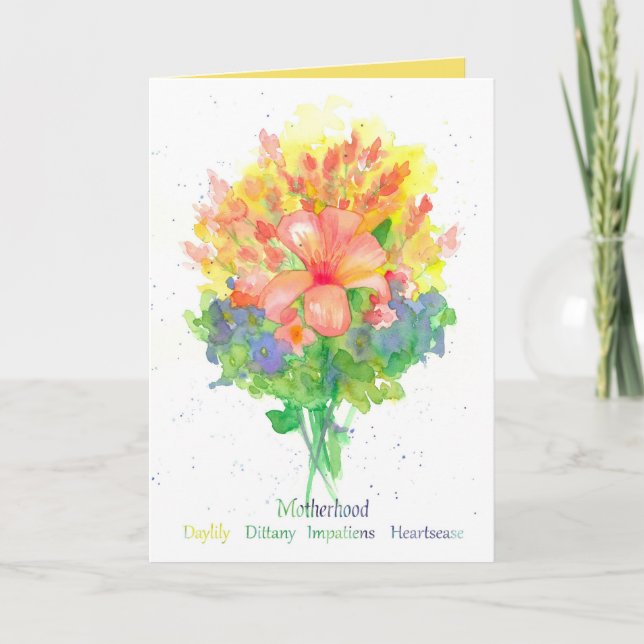 Carte Nouvelle Mère Lily Bouquet Floriographie (Devant)