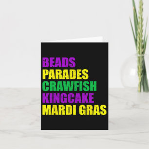 Carte Nouvelle-Orléans Mardi Gras perles Parades Crawfis