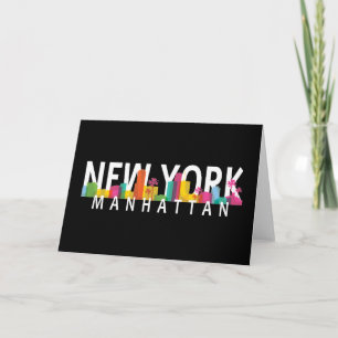 Carte Nouvelle York Manhattan skyline avec des palmiers
