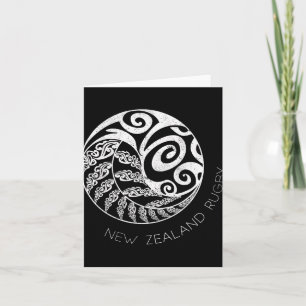 Carte Nouvelle-Zélande Rugby Maori Insred Kiwi & Argent 