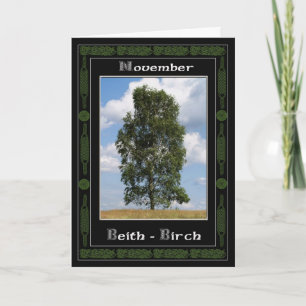 Carte Novembre Celtic Druid Birthday Tree