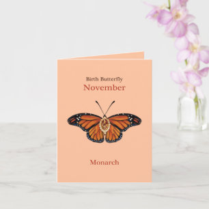Carte Novembre Citrine Gemstone Monarch Papillon Design