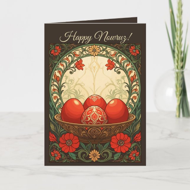 Carte Nowruz Eggs of Renewal Persian Spring Art (Devant)