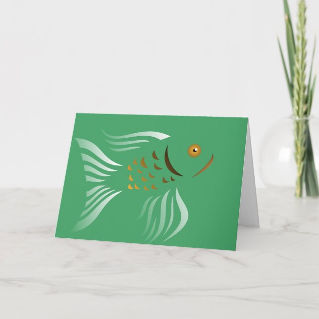 Carte Nowruz Goldfish Arrière - plan vert (Devant)