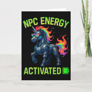 Carte Npc Énergie Activée Drôle Esthétique Gamer Rgb Pix