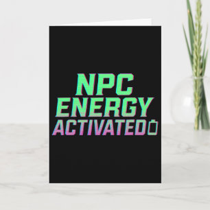 Carte Npc Énergie Activée Drôle Esthétique Gamer Rgb Pix
