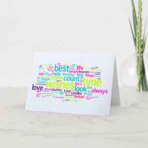 Carte Nuage de mots d'anniversaire multilingue