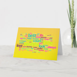 Carte Nuage de mots d'anniversaire multilingue
