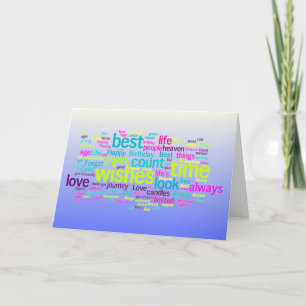 Carte Nuage de mots d'anniversaire multilingue