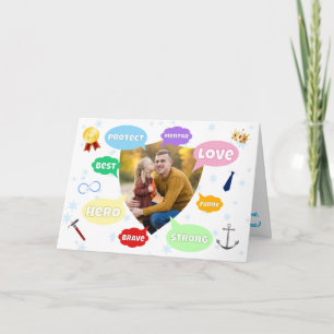 Carte Nuage de mots de photo de la fête des pères Meille