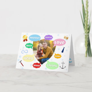 Carte Nuage de mots de photo de la fête des pères Meille