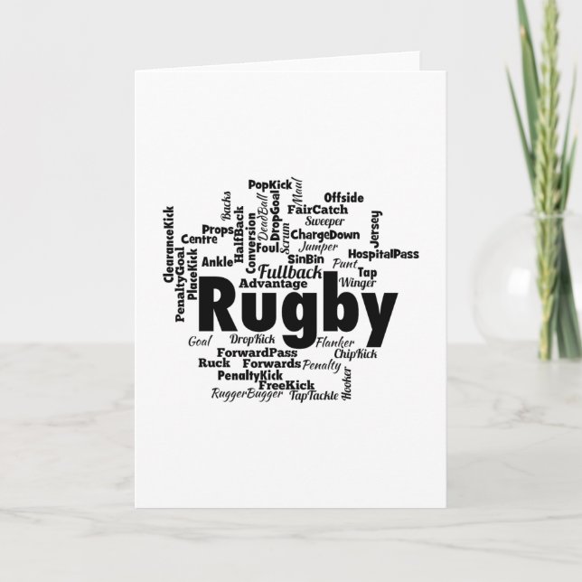 Carte Nuage de mots de rugby à XV (Devant)