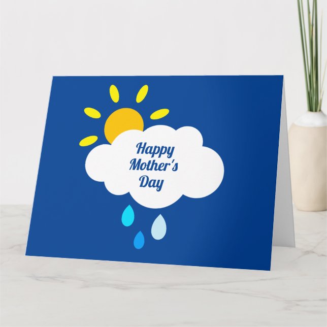 Carte Nuage personnalisé, pluie et soleil pour la fête d (Devant)