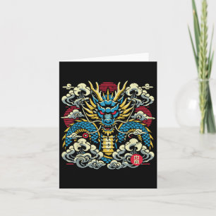 Carte Nuages de visage de dragon japonais vintage anime