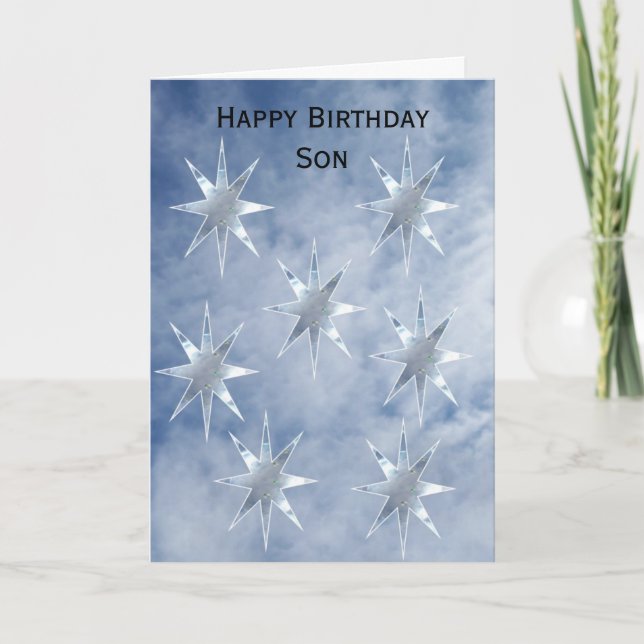Carte Nuages Fils Personnalisé Anniversaire (Devant)