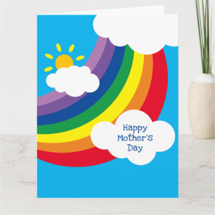 Carte Nuages personnalisés, Mère ensoleillée et arc-en-c