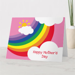 Carte Nuages personnalisés, Mère ensoleillée et arc-en-c