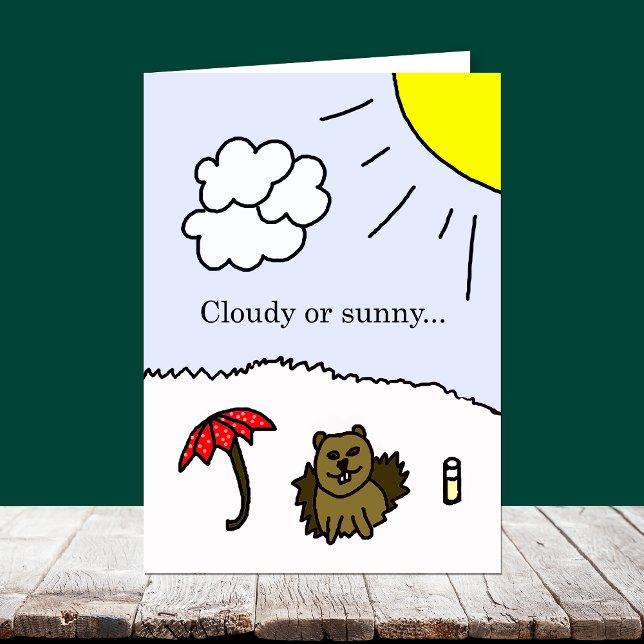 Carte nuageuse ou ensoleillée de jour de Groundhog (Créateur téléchargé)