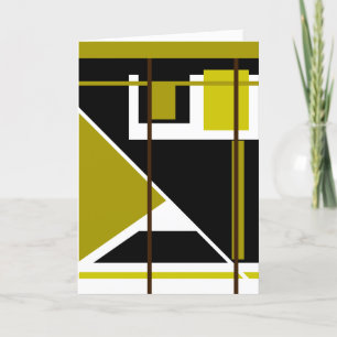 Carte Nuances d'olive noir blanc géométrique Abstrait