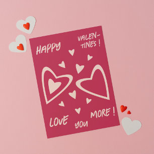 Carte Nuclear Hearts - magenta - Happy Valentines! Card