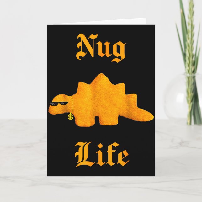 Carte Nug Life Dinosaur Chicken Nugget Funny Retro  (Devant)