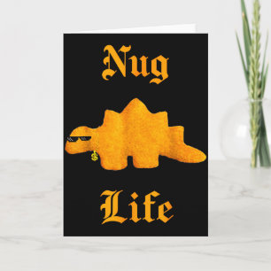 Carte Nug Life Dinosaur Poulet Nugget Drôle Rétro 