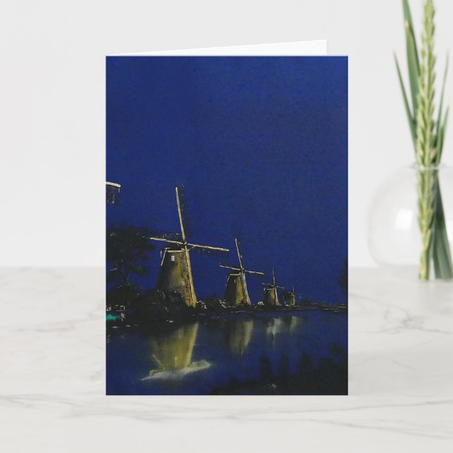 Carte Nuit à Kinderdijk (Devant)