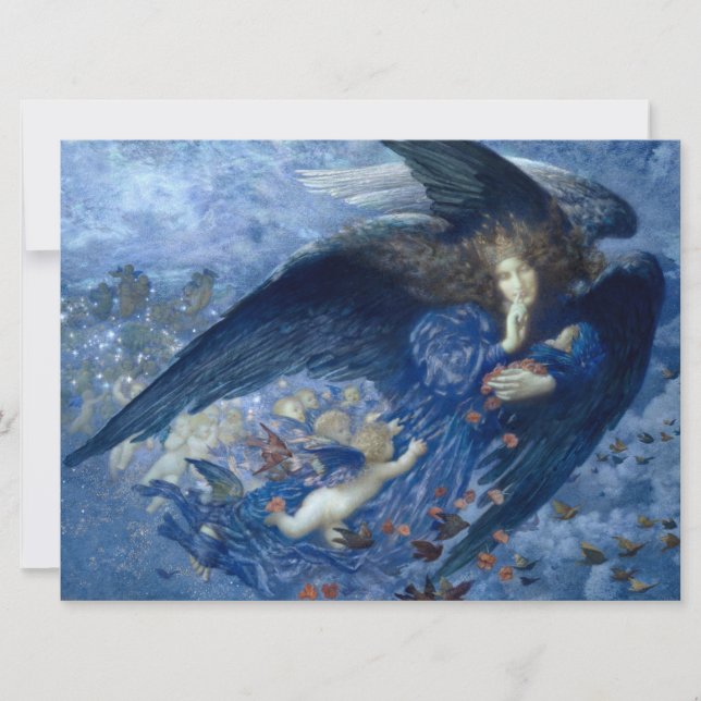 Carte Nuit avec son Train des Etoiles (Ange avec Cherubs (Devant)