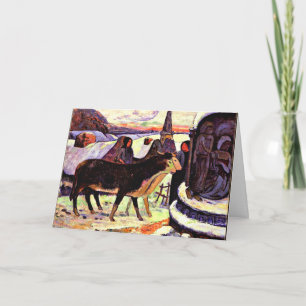 Carte Nuit de Noël, tableau d'art de Gauguin