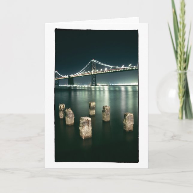 Carte Nuit de pont de baie d'Oakland @ (Devant)