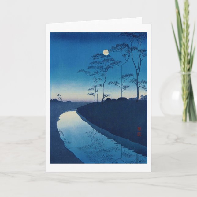 Carte Nuit des Pleines lunes, Koho Shoda, Woodcut (Devant)
