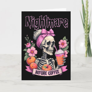 Carte Nuit effrayante avant le café Halloween Fleur sque