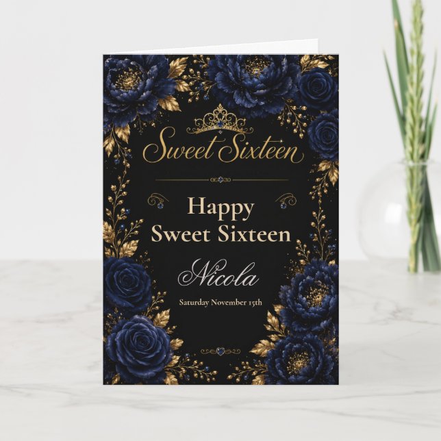 Carte Nuit et Noir Sweet Seize Ans (Devant)
