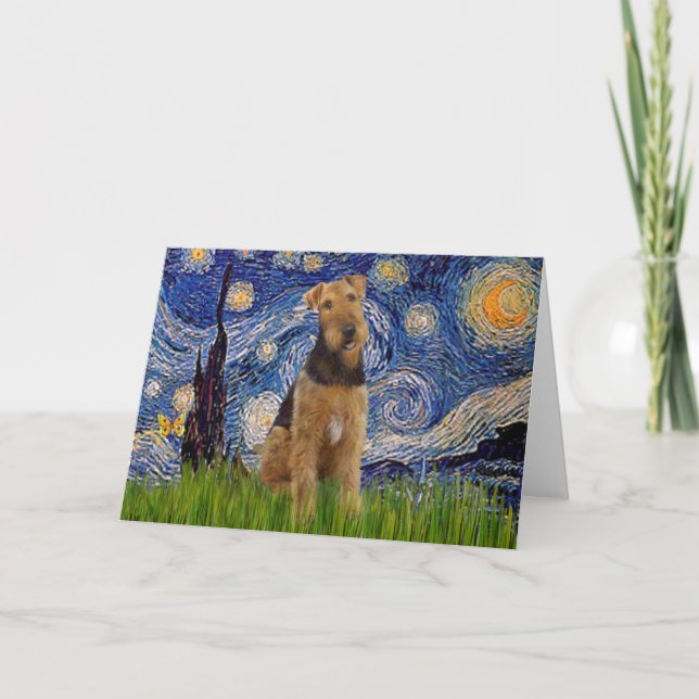Carte Nuit étoilée - Airedale Terrier (#1) (Devant)