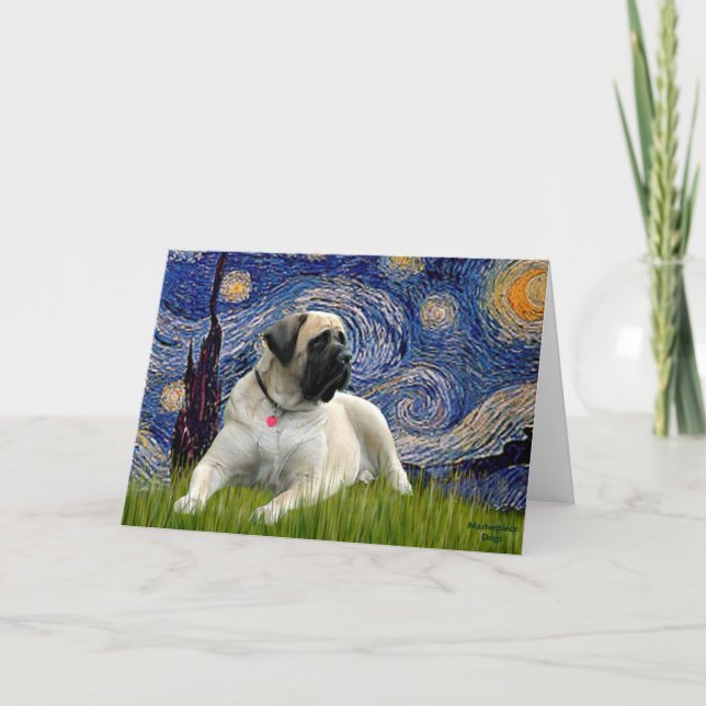 Carte Nuit étoilée - Bullmastiff (couché) (Devant)