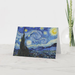 Carte Nuit étoilée de Van Gogh ciel tourbillonnant bleu