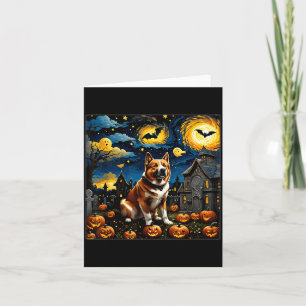 Carte Nuit étoilée d'Halloween Akita effrayant