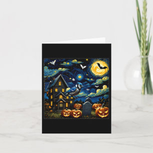Carte Nuit étoilée éffrayante Halloween Blue Jay