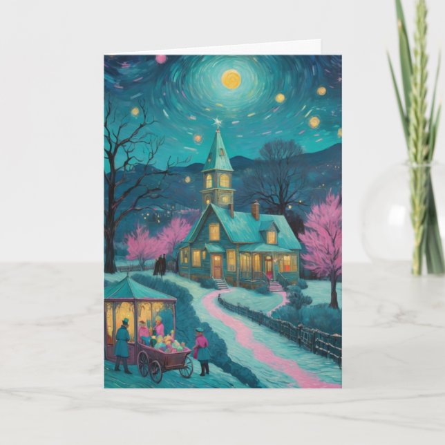 Carte Nuit étoilée personnalisable Noël unique (Devant)