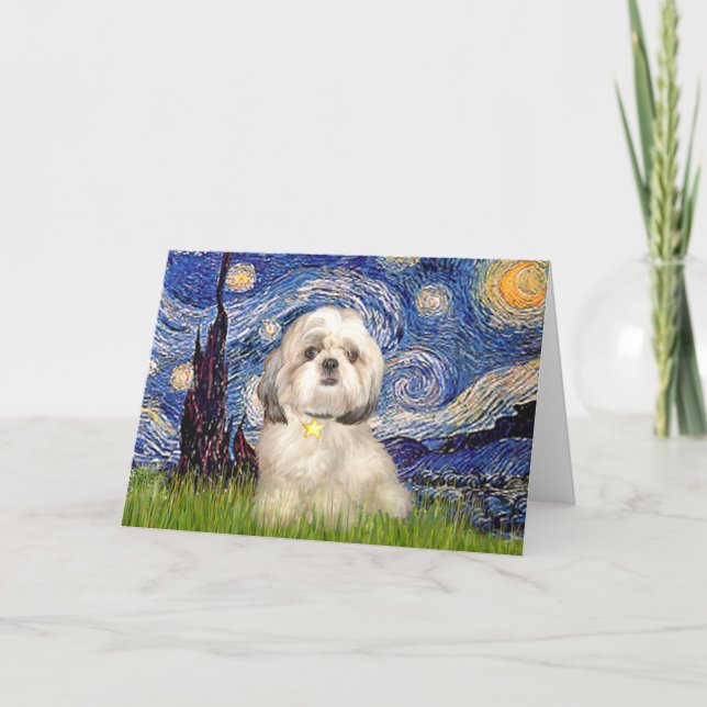 Carte Nuit étoilée - Shih Tzu (Y) (Devant)