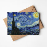 Carte Nuit étoilée | Vincent van Gogh<br><div class="desc">Starry Night (1889) de l'artiste néerlandais Vincent Van Gogh. L'oeuvre originale est une huile sur toile représentant un ciel nocturne post-impressionniste énergique dans des tons moody bleu et jaune. Utilisez les outils de conception pour ajouter du texte personnalisé ou personnaliser l'image.</div>