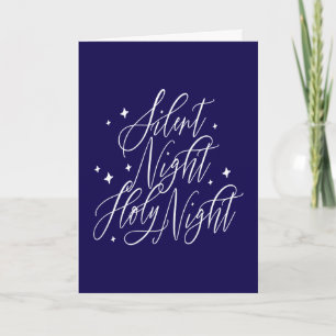 Carte Nuit silencieuse Sainte Nuit Bleu de Noël de vacan
