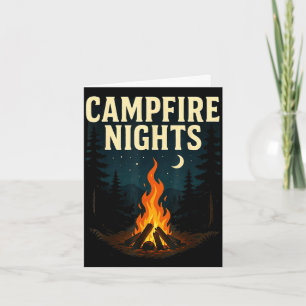 Carte Nuits au coin du feu de camp forêt montagnes
