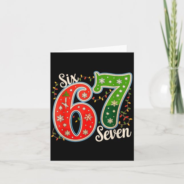Carte Number 67 Funny Six Seven 6 7 Meme Christmas Light (Devant)